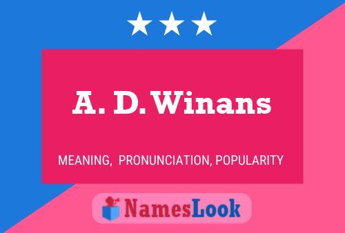 Poster del nome A. D. Winans