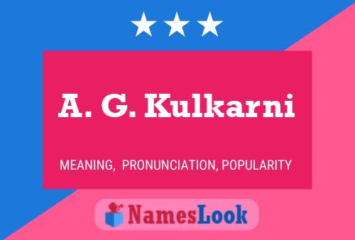 Poster del nome A. G. Kulkarni