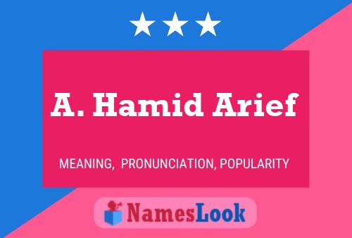 Poster del nome A. Hamid Arief