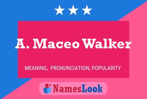 Poster del nome A. Maceo Walker