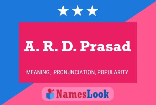 Poster del nome A. R. D. Prasad