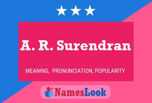 Poster del nome A. R. Surendran