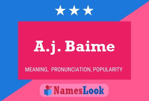 Poster del nome A.j. Baime