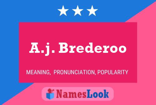 Poster del nome A.j. Brederoo