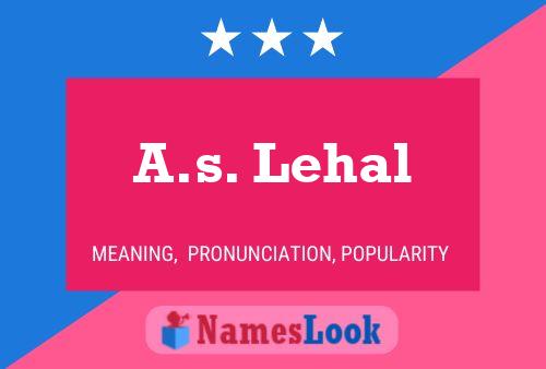 Poster del nome A.s. Lehal