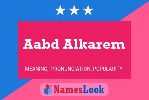 Poster del nome Aabd Alkarem