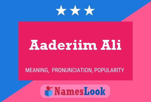 Poster del nome Aaderiim Ali