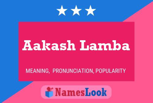 Poster del nome Aakash Lamba