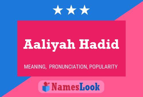 Poster del nome Aaliyah Hadid