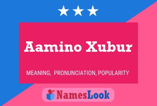 Poster del nome Aamino Xubur