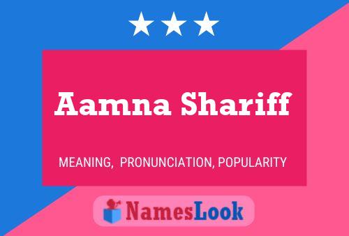 Poster del nome Aamna Shariff