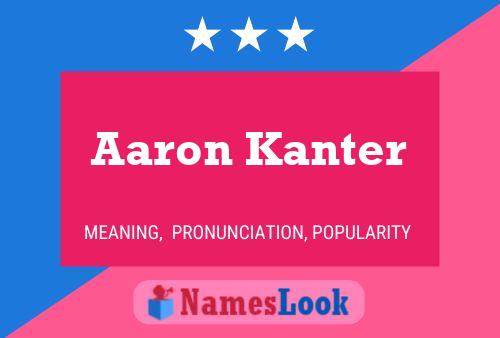 Poster del nome Aaron Kanter