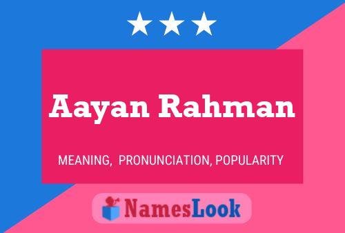 Poster del nome Aayan Rahman