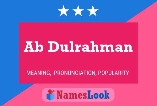 Poster del nome Ab Dulrahman