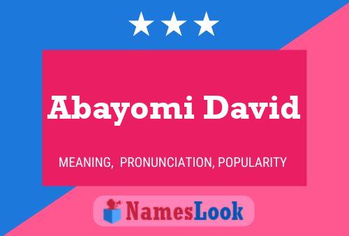 Poster del nome Abayomi David