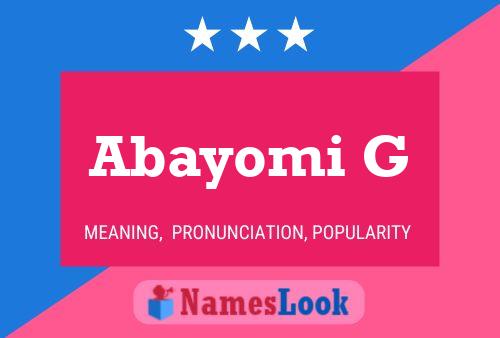 Poster del nome Abayomi G