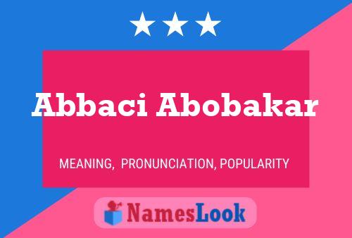 Poster del nome Abbaci Abobakar