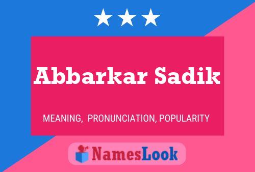 Poster del nome Abbarkar Sadik