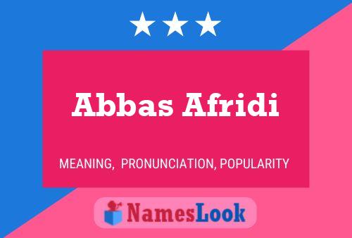 Poster del nome Abbas Afridi