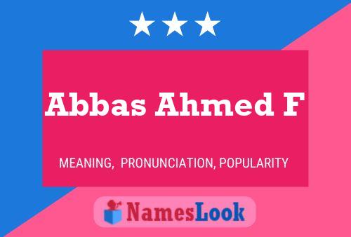 Poster del nome Abbas Ahmed F