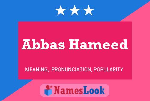 Poster del nome Abbas Hameed