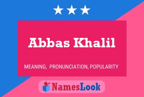 Poster del nome Abbas Khalil