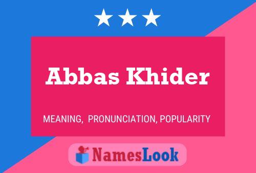 Poster del nome Abbas Khider