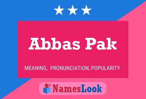 Poster del nome Abbas Pak