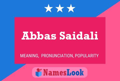 Poster del nome Abbas Saidali