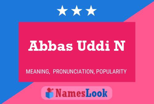 Poster del nome Abbas Uddi N