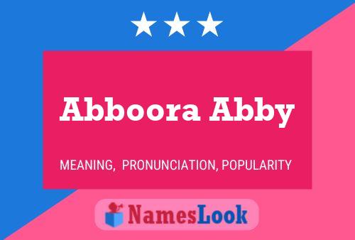 Poster del nome Abboora Abby