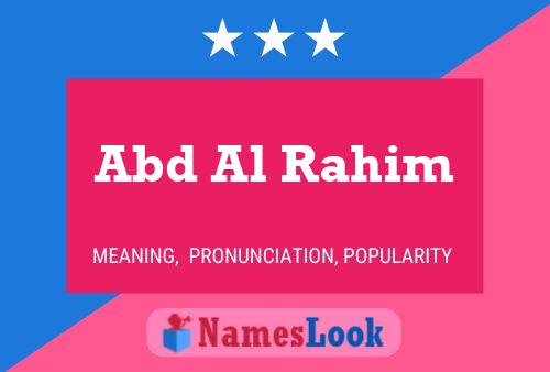 Poster del nome Abd Al Rahim