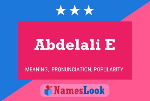 Poster del nome Abdelali E