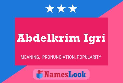 Poster del nome Abdelkrim Igri