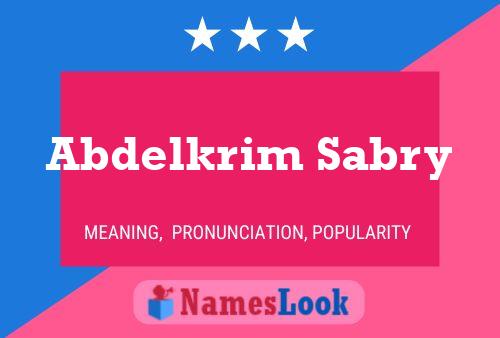 Poster del nome Abdelkrim Sabry