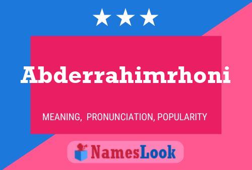 Poster del nome Abderrahimrhoni