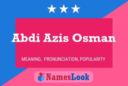 Poster del nome Abdi Azis Osman