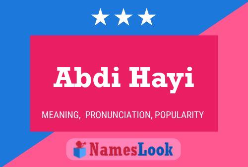 Poster del nome Abdi Hayi