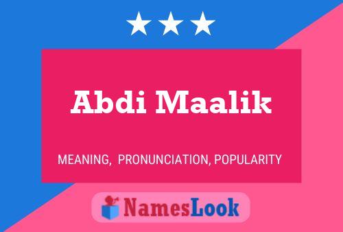 Poster del nome Abdi Maalik