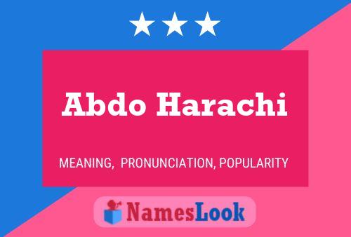 Poster del nome Abdo Harachi