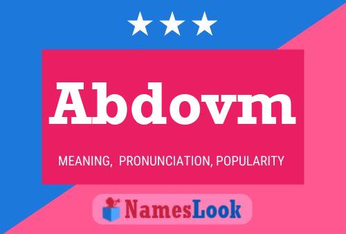 Poster del nome Abdovm