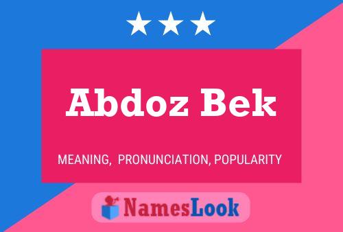 Poster del nome Abdoz Bek