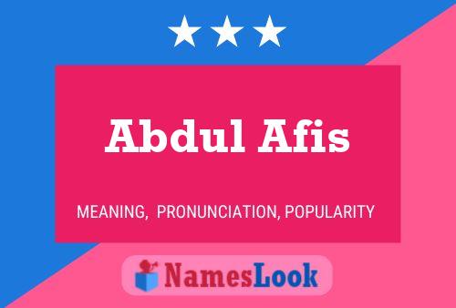 Poster del nome Abdul Afis