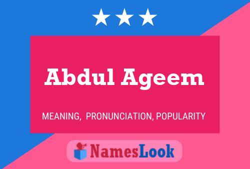 Poster del nome Abdul Ageem