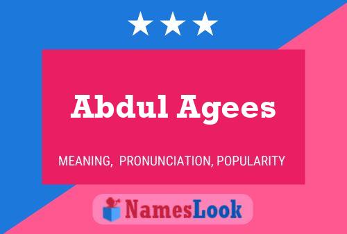 Poster del nome Abdul Agees