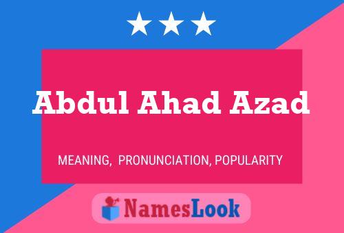 Poster del nome Abdul Ahad Azad