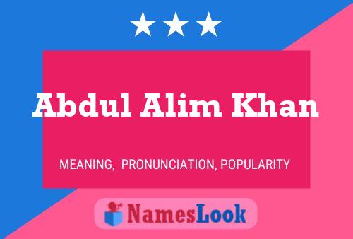 Poster del nome Abdul Alim Khan