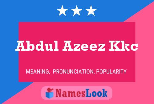 Poster del nome Abdul Azeez Kkc