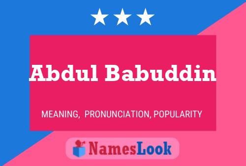 Poster del nome Abdul Babuddin