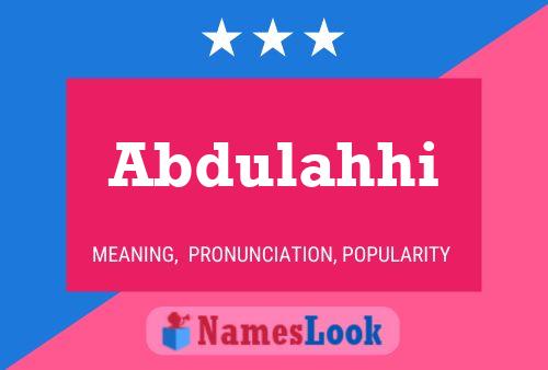 Poster del nome Abdulahhi